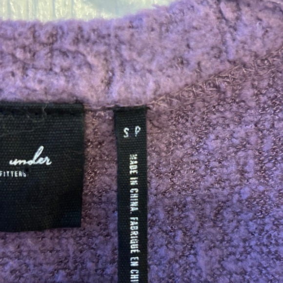 Out From Under Urban Outfitters Purple Cropped Twist Front Sweater Top Small - Picture 5 of 10